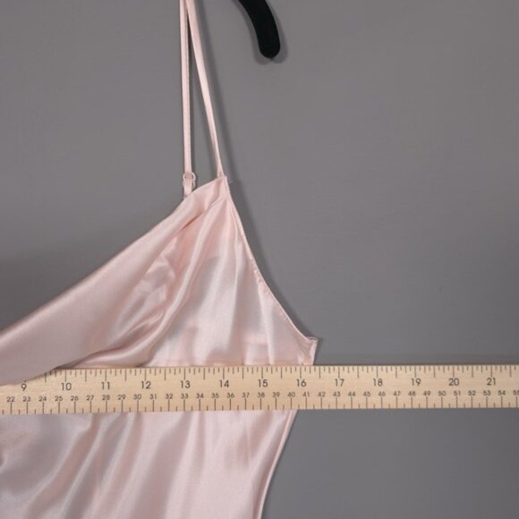 VICTORIA'S SECRET Vintage 100% SILK Charmeuse Maxi Slip Dress MEDIUM Blush Pink - Picture 4 of 10